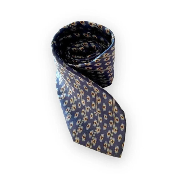 Cassardi Silk Tie‎ Formal Workwear Circles Blue Prom Eclectic Grandpa Streetwear - Picture 1 of 7